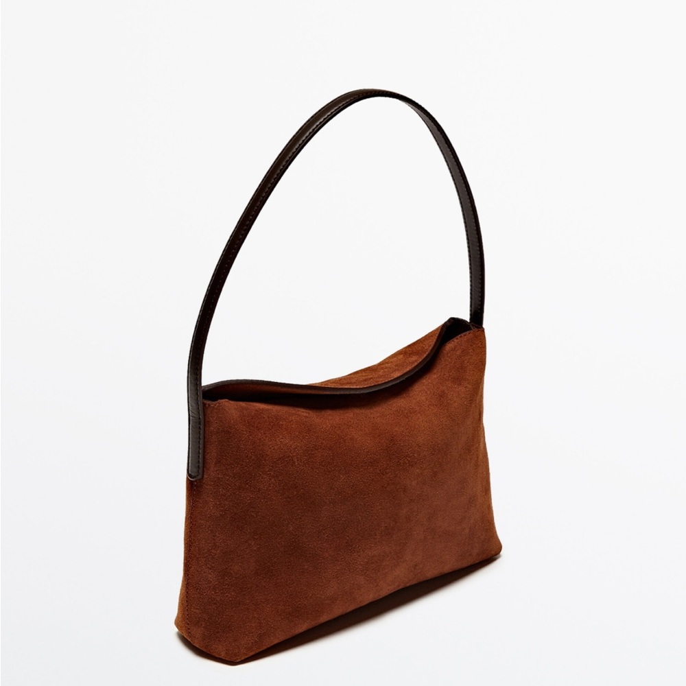 Massimo Dutti NWT 90s split suede shoulder bag
